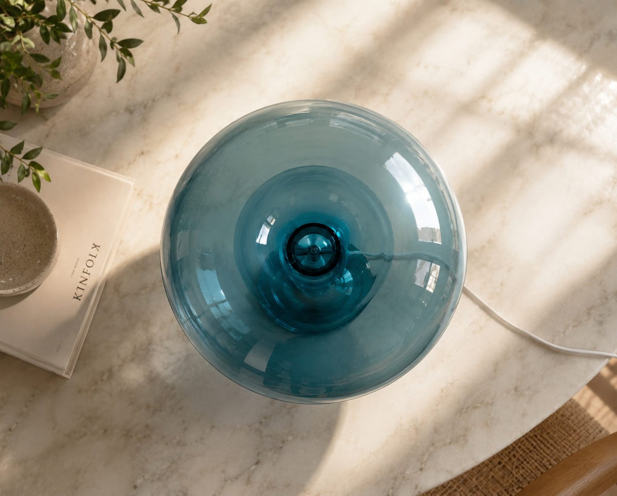 Lampe Mushroom Transparente Bleue
